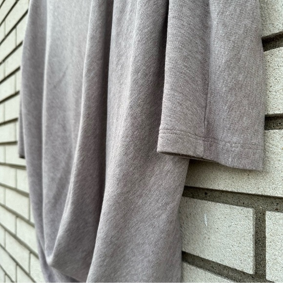 COS Oatmeal Asymmetrical Drape Front Jersey Sweater Top - Picture 11 of 12